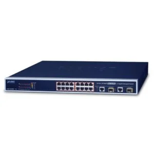 FGSW-1816HPS – Planet 16-Port 30W PoE Web Smart Switch with 2-Port TP/SFP (220W)