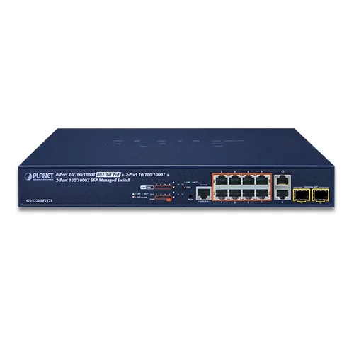 GS-5220-8P2T2S - Planet 8-Port 30W PoE Managed Switch with 2-Port Gigabit SFP + 2-Port TP (240W) - Image 3