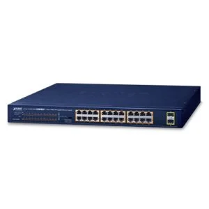 GSW-2620HP – Planet 24-Port 30W PoE Switch with 2-Port Gigabit SFP (220W)