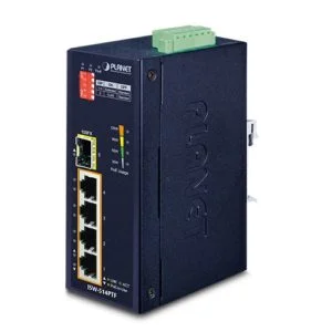 ISW-514PTF – Planet 4-Port PoE Industrial Ethernet Switch with 1-Port 100FX