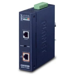 IPOE-171-60W – Planet Industrial Single-Port 10/100/1000Mbps 802.3bt PoE Injector (60 Watts, -40~75 degrees C, 48~56VDC)