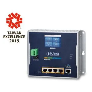 WGR-500-4PV – Planet Industrial Wall-mount Gigabit Router with 4-Port 802.3at PoE+ and LCD Touch Screen