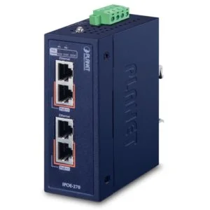 IPOE-270 – Planet Industrial 2-port Multi-Gigabit 802.3bt UPoE (90W) Injector Hub