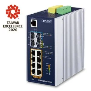 IGS-6325-8UP2S2X – Planet Industrial L3 8-Port 10/100/1000T 802.3bt Ultra PoE + 2-Port 1G/2.5G SFP + 2-Port 10G SFP+ Managed Ethernet Switch