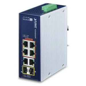 IGS-824UPT – Planet Industrial 4-Port 10/100/1000T 802.3bt Ultra PoE + 2-Port Ethernet + 2-Port 100/1000X SFP Fibre Gigabit Ethernet Switch
