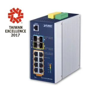IGS-5225-8P2S2X – Planet Industrial 8-Port 10/100/1000T 802.3at PoE 2-Port 1G/2.5G SFP 2-Port 10G SFP – Managed Ethernet Switch