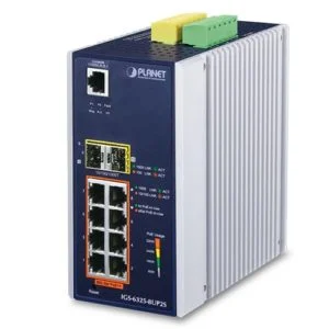IGS-6325-8UP2S – Planet Industrial 8-Port 10/100/1000T 802.3bt PoE 2-Port 1G/2.5G SFP – Managed Ethernet Switch