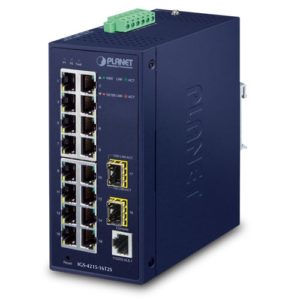IGS-4215-16T2S – Planet Industrial L2/L4 16-Port 10/100/1000T + 2-Port 100/1000X SFP Managed Switch