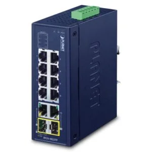 IFGS-1022TF – Planet Industrial 8-Port 10/100TX + 2-Port Gigabit TP/SFP Combo Ethernet Switch