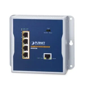 WGS-E304PT – Planet Industrial 1-Port 10/100/1000T 802.3bt PoE++ to 4-Port 802.3at PoE+ Wall-mounted Extender