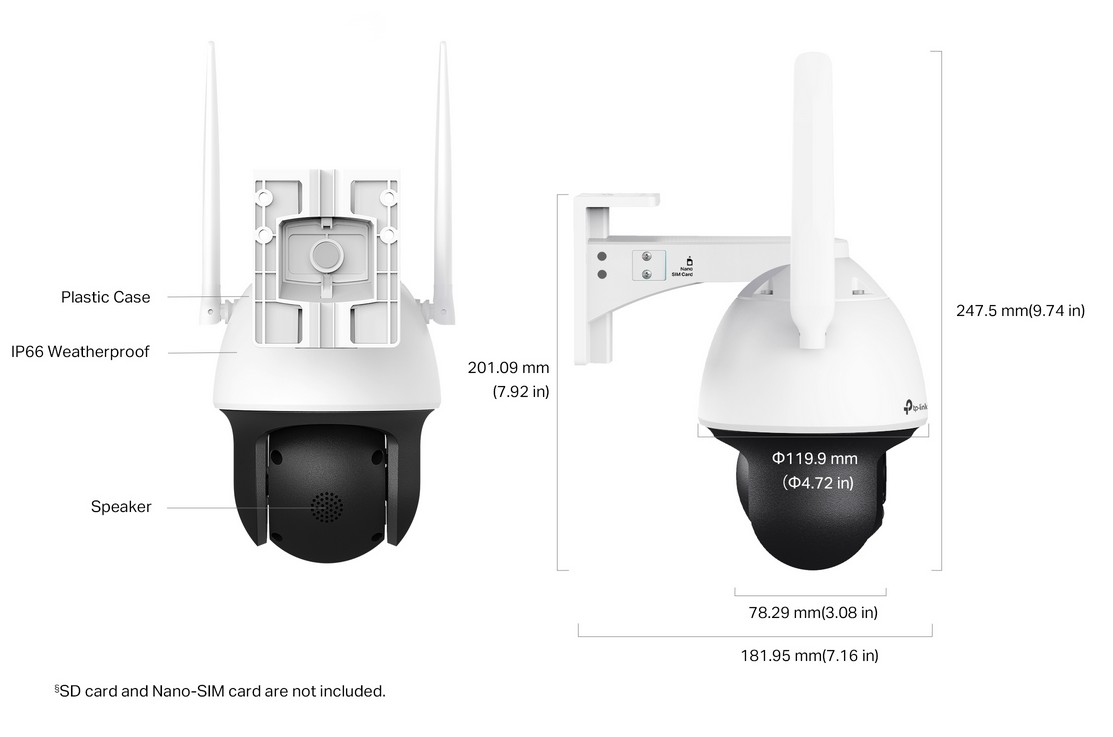 TP LINK VIGI C540-4G 4MP Outdoor Full-Colour 4G Pan Tilt Network Camera - Image 6