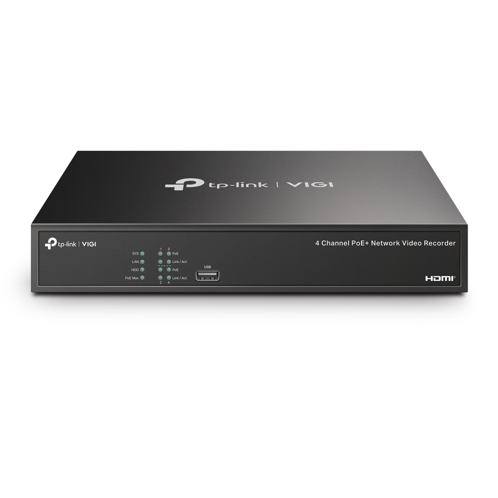 TP LINK VIGI NVR1004H-4P - 4 Channel PoE+ Network Video Recorder