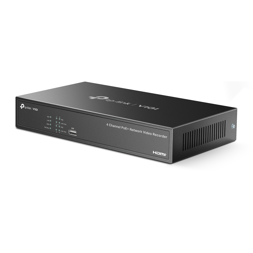 TP LINK VIGI NVR1004H-4P - 4 Channel PoE+ Network Video Recorder - Image 2