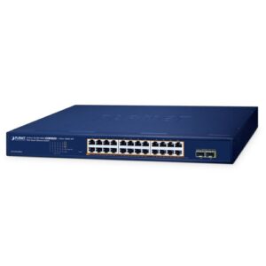 GS-2210-24P2S – Planet 24-Port 10/100/1000T 802.3at PoE + 2-Port 1000X SFP Web Smart Ethernet Switch
