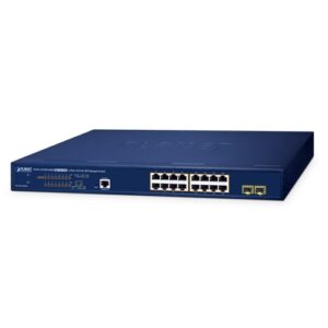 GS-4210-16P2S – Planet 16-Port 10/100/1000T 802.3at PoE + 2-Port 1G/2.5G SFP Managed Switch