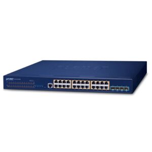 SGS-6310-24P4X – Planet L3 24-Port 10/100/1000T 802.3at PoE + 4-Port 10G SFP+ Stackable Managed Switch