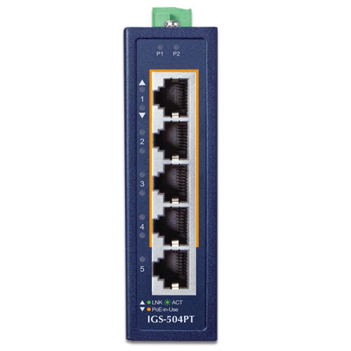 IGS-504PT - Planet Compact Industrial 4-Port 10/100/1000T 802.3at PoE + 1-Port 10/100/1000T Ethernet Switch - Image 2