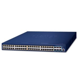 SGS-6310-48P6XR – Planet L3 48-Port 10/100/1000T 802.3at PoE + 6-Port 10G SFP+ Stackable Managed Switch with 55V DC Redundant Power