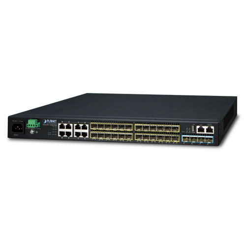 SGS-6341-16S8C4XR - Planet Layer 3 16-Port 100/1000X SFP + 8-Port Gigabit TP/SFP + 4-Port 10G SFP+ Stackable Managed Switch (100~240V AC, 36-75V DC)