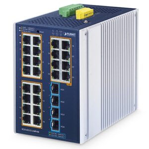 IGS-4215-24P4X – Planet Industrial L2+ 24-Port 10/100/1000T 802.3at PoE + 4-Port 10G SFP+ Managed