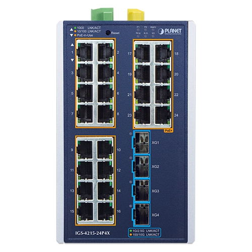 IGS-4215-24P4X - Planet Industrial L2+ 24-Port 10/100/1000T 802.3at PoE + 4-Port 10G SFP+ Managed - Image 3